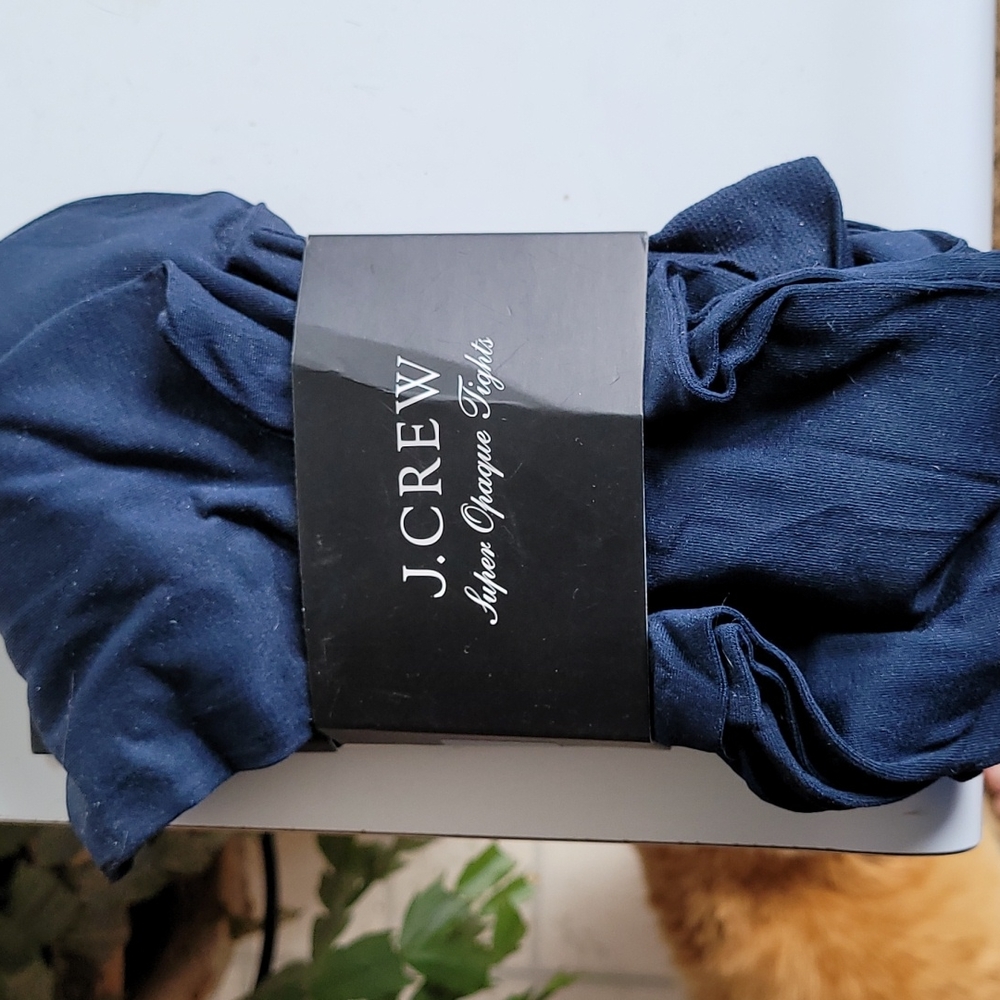 Jcrew opaque navy blue tights XS